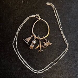 Sterling Silver ✈️ Travel Charms on J. Jill Necklace